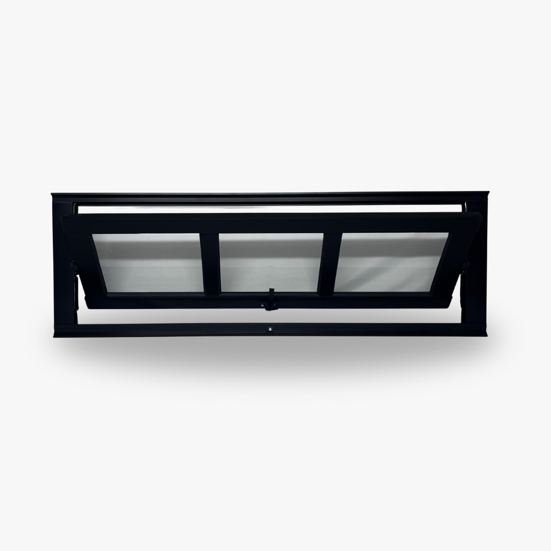 Vitrô Pivotante Três Vidros Preto Horizontal Linha 25