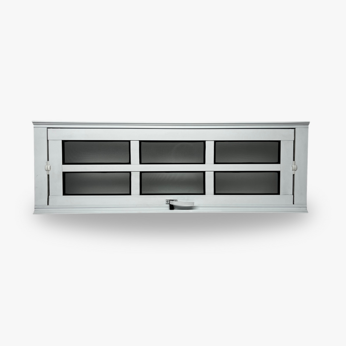 Vitrô Pivotante Branco 6 Vidros Horizontal Linha 25