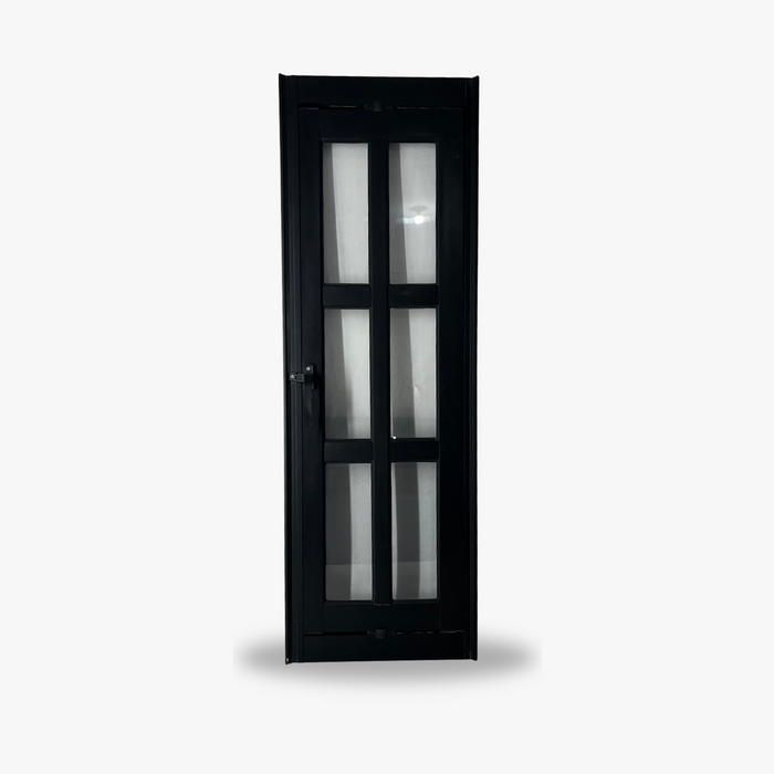 Vitrô Pivotante Preto 6 Vidros Vertical Linha 25