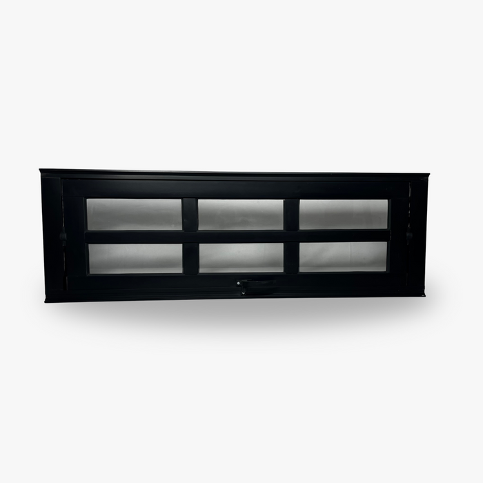 Vitrô Pivotante Preto 6 Vidros Horizontal Linha 25