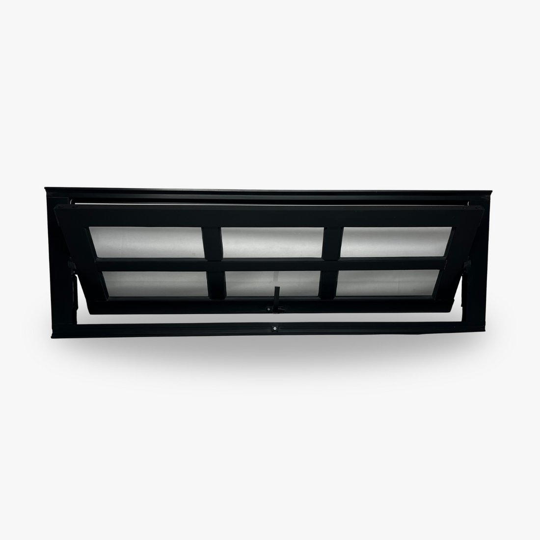 Vitrô Pivotante Preto 6 Vidros Horizontal Linha 25