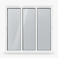 Janela de correr 3 folhas branca para quarto, vista frontal, 120 × 120 cm (largura × altura), fundo branco