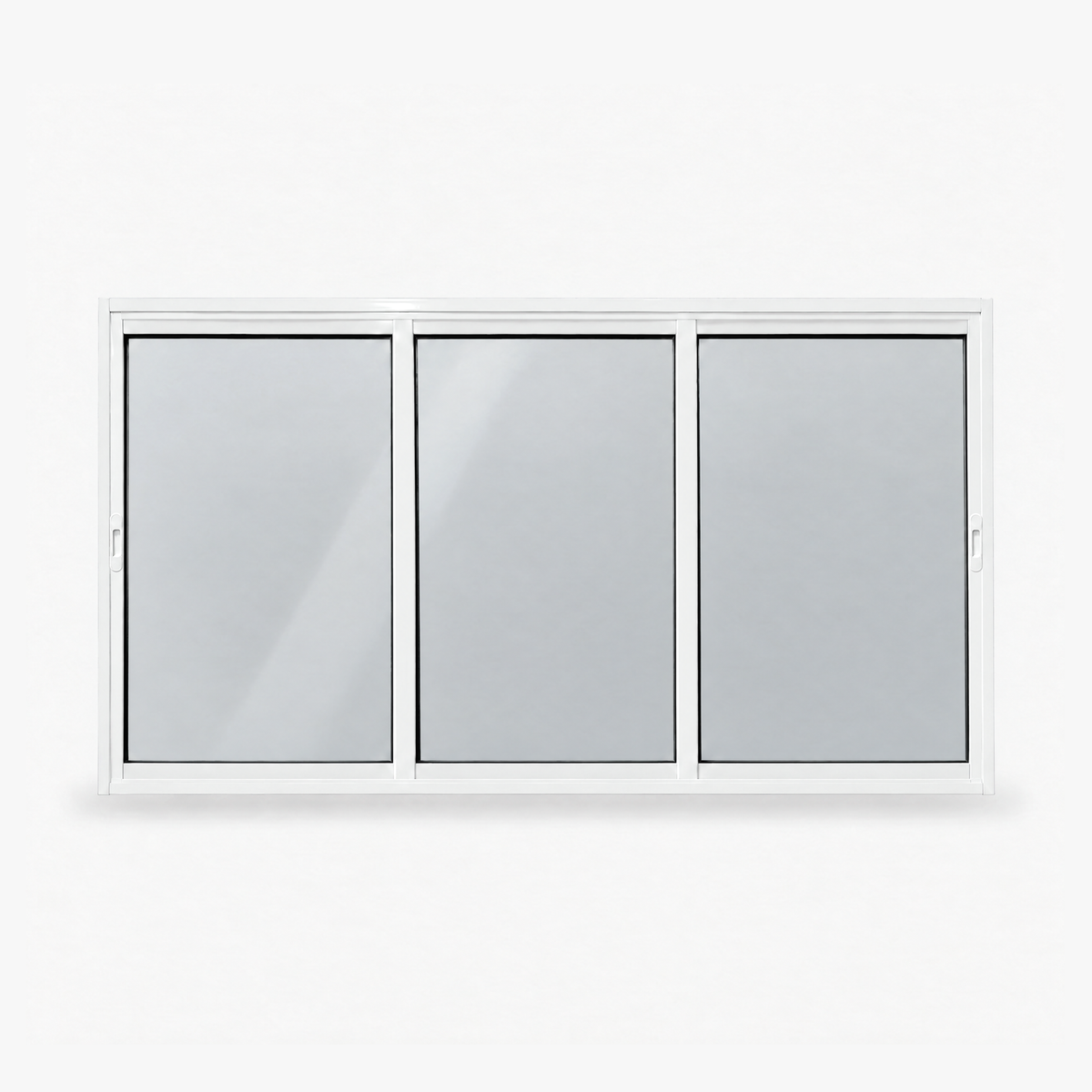 Janela de correr 3 folhas branca para quarto, vista frontal, 180 × 100 cm (largura × altura), fundo branco