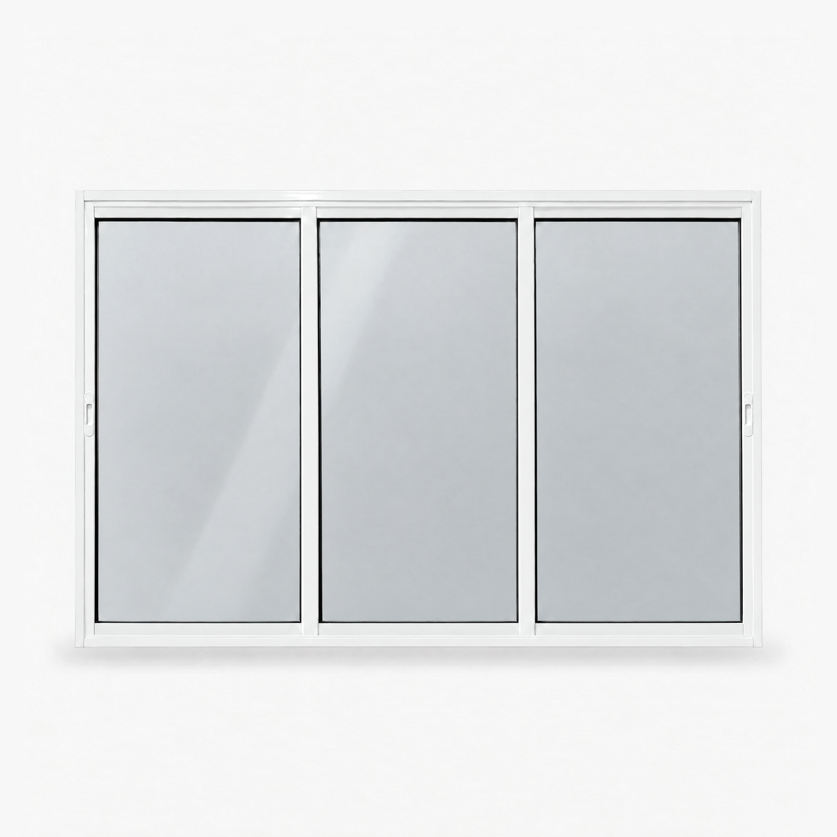 Janela de correr 3 folhas branca para quarto, vista frontal, 180 × 120 cm (largura × altura), fundo branco