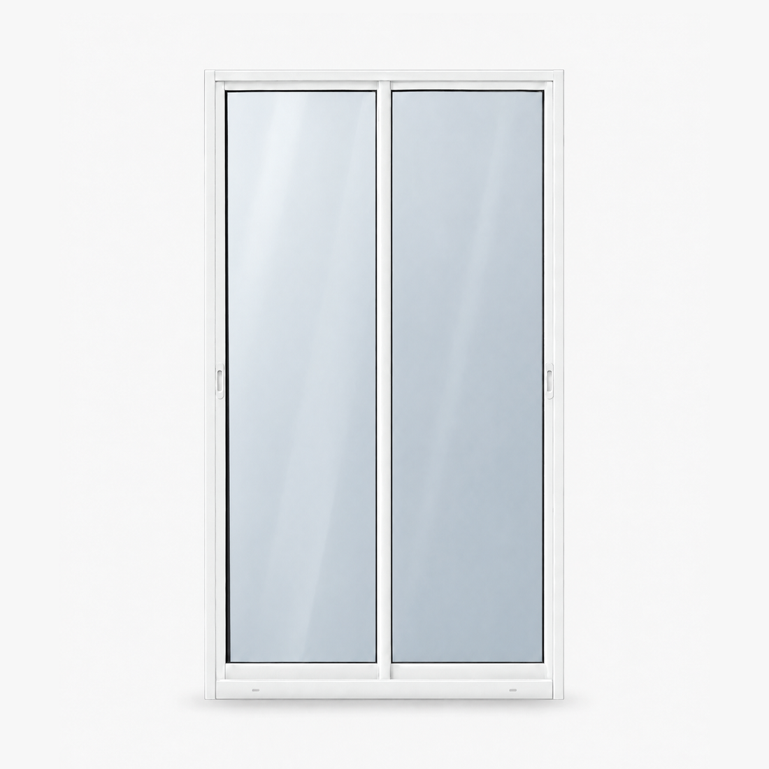 Porta de correr 2 folhas branca, vista frontal, 120 × 210 cm (largura × altura), fundo branco