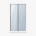 Porta de correr 2 folhas branca, vista frontal, 120 × 210 cm (largura × altura), fundo branco