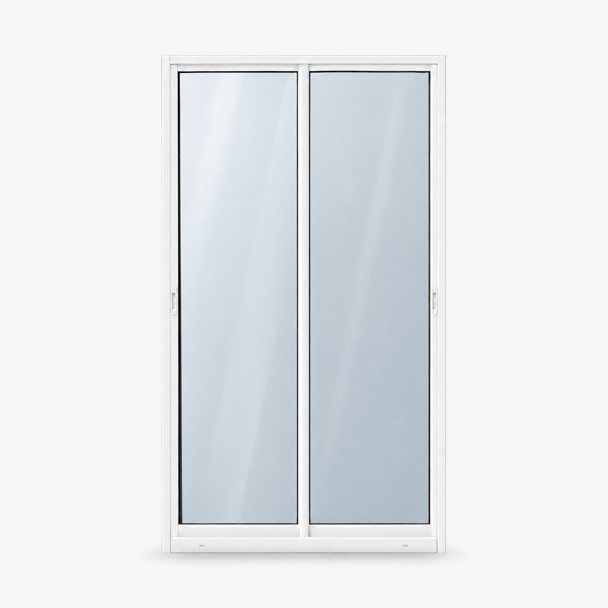 Porta de correr 2 folhas branca, vista frontal, 120 × 210 cm (largura × altura), fundo branco