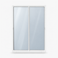 Porta de correr 2 folhas branca, vista frontal, 150 × 210 cm (largura × altura), fundo branco