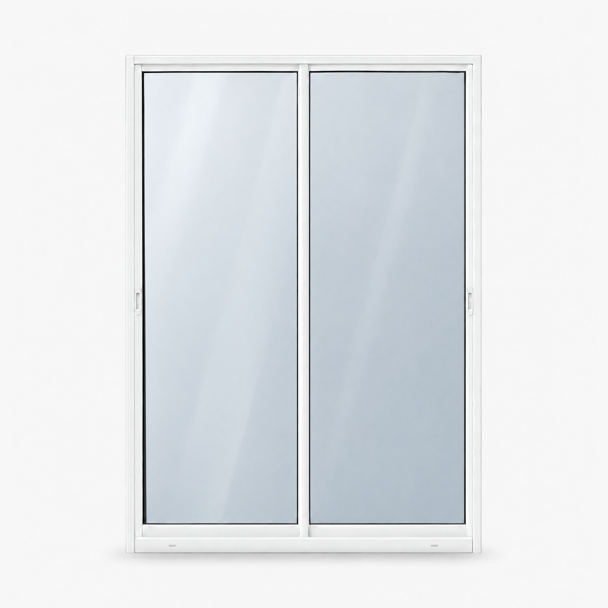 Porta de correr 2 folhas branca, vista frontal, 150 × 210 cm (largura × altura), fundo branco