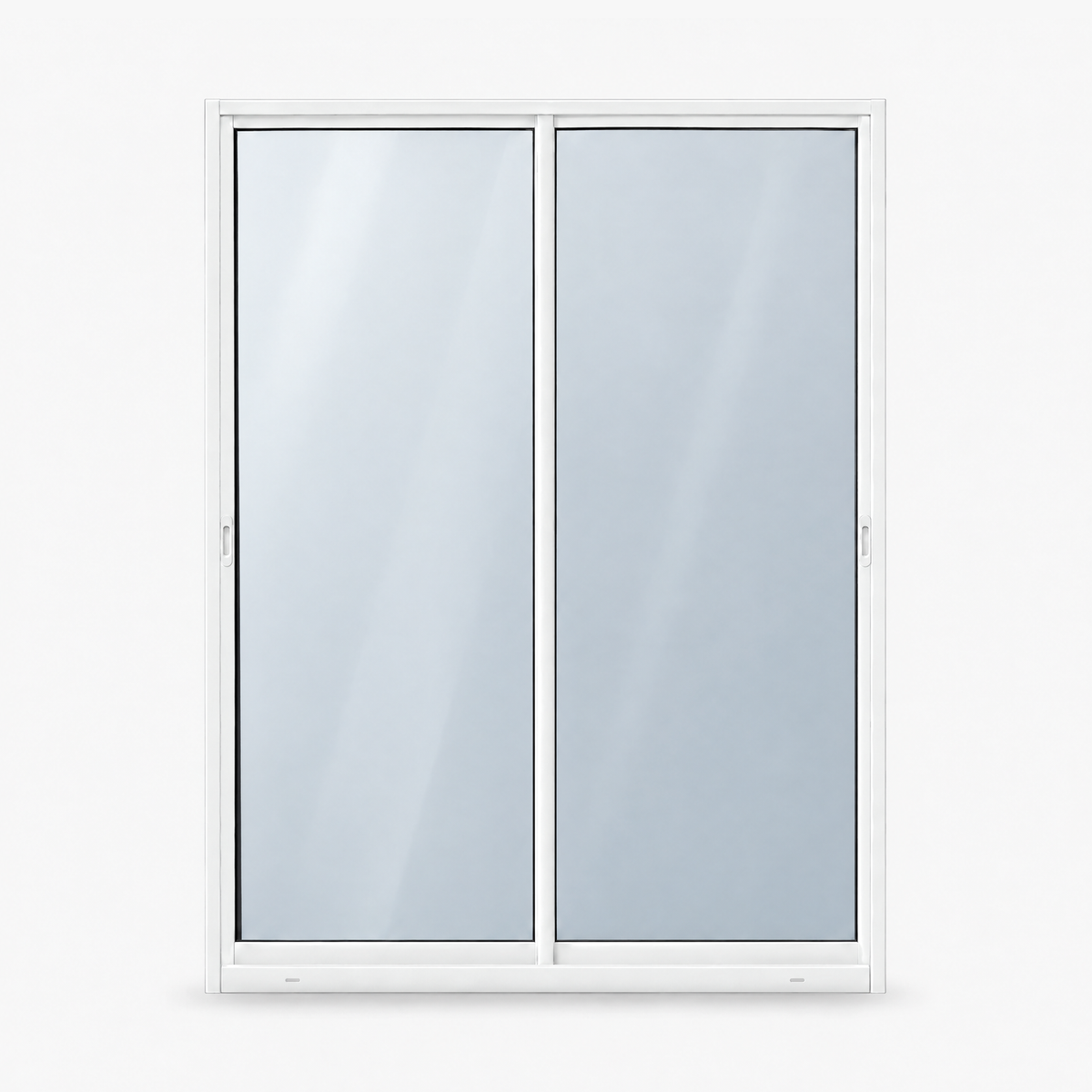 Porta de correr 2 folhas branca, vista frontal, 160 × 210 cm (largura × altura), fundo branco