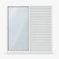 Porta veneziana 3 folhas branca, vista frontal, 200 × 210 cm (largura × altura), fundo branco